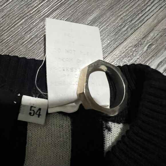 Valentino Boutique Italy Striped Knit Sweater 54 XL Wool Cotton - Picture 5 of 11